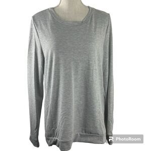 12PM by Mon Ami Gray Heart Elbow Patch Long Sleeve Sweatshirt Women’s Size L